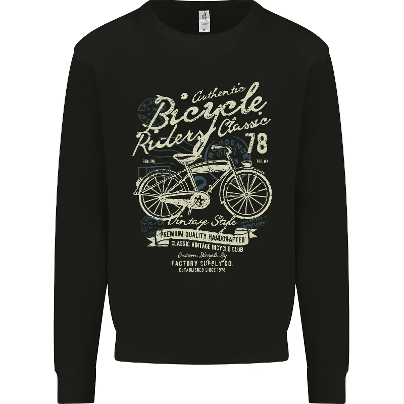 Bicycle Rider Classic Cyclist Funny Cycling Mens Sweatshirt Jumper Hoodie with Typography Text Message