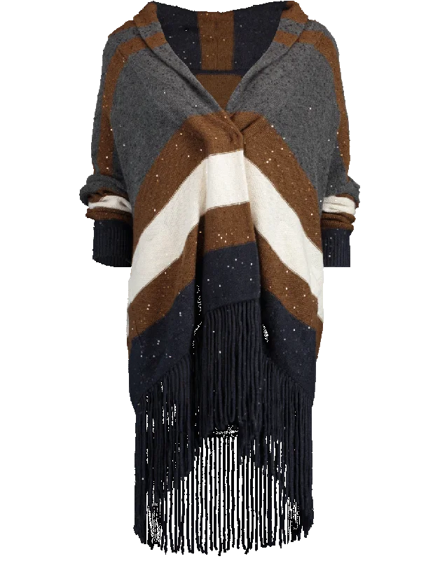 Fringe Paillette Cardigan Open Front Closed Front Wrap Front