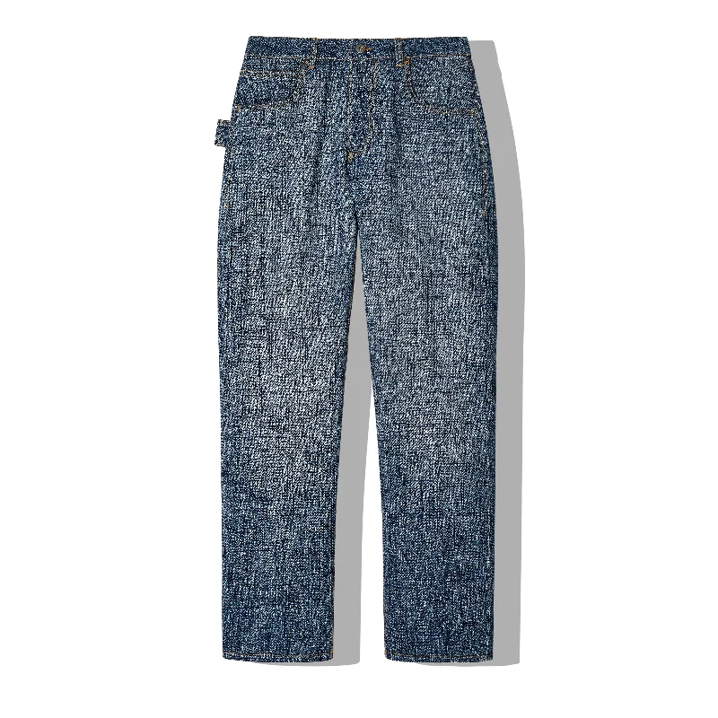 Bottega Veneta - Women's Textured Denim Viscose Trousers - (Indigo) Chinos Cotton Straight Leg Bottega Veneta - Women's Textured Denim Viscose Trousers - (Indigo) Chinos Cotton Straight Leg
