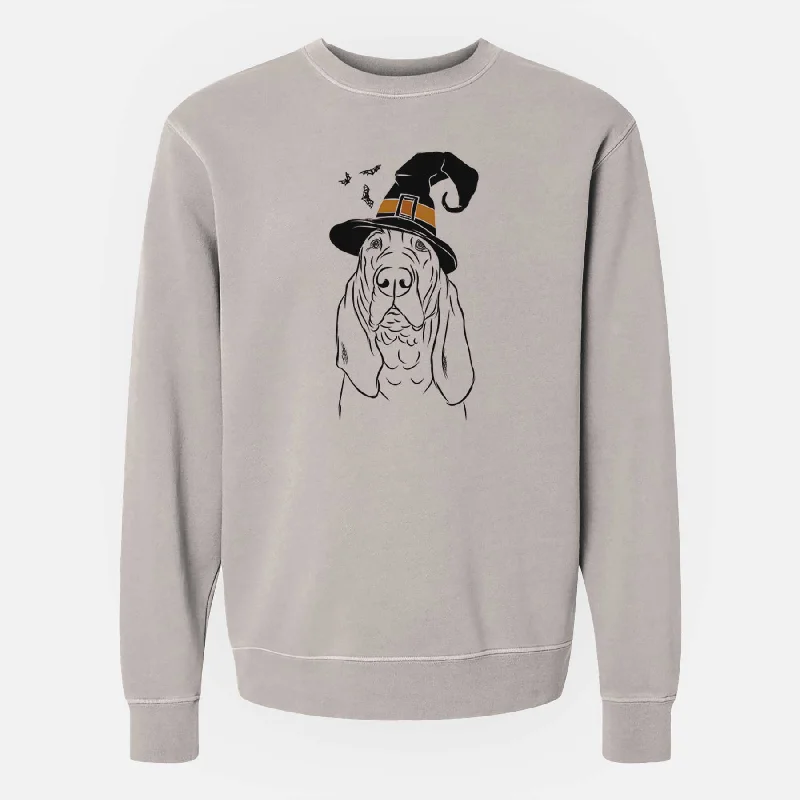Witch Baron the Bloodhound - Unisex Pigment Dyed Crew Sweatshirt Hoodie with Mock Neck Collared Structured Witch Baron the Bloodhound - Unisex Pigment Dyed Crew Sweatshirt Hoodie with Mock Neck Collared Structured
