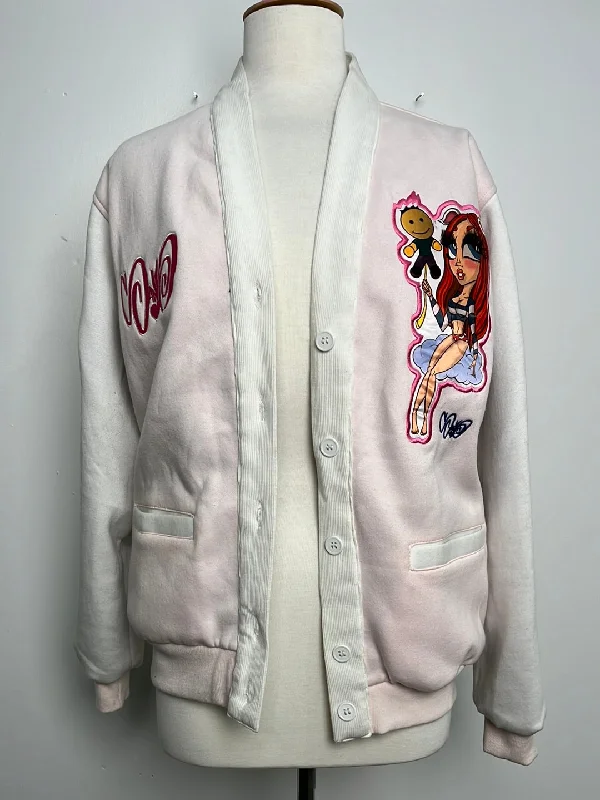 Bunny Perez 2018 Varsity cardigan￼ shirt - HURT Knit Fabric Woven Fabric Fleece Fabric