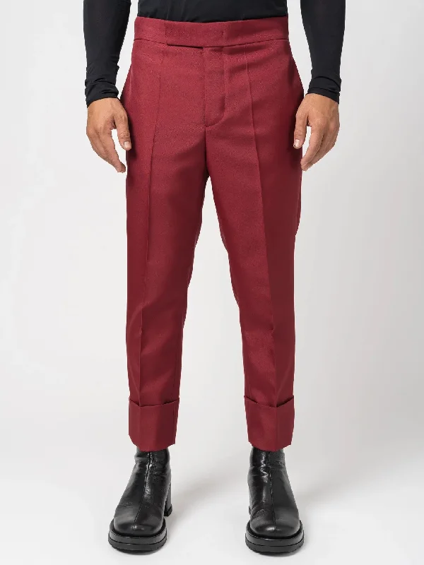 Natté Filo Doppio Bordeaux Trousers Trousers Tapered Slim Fit