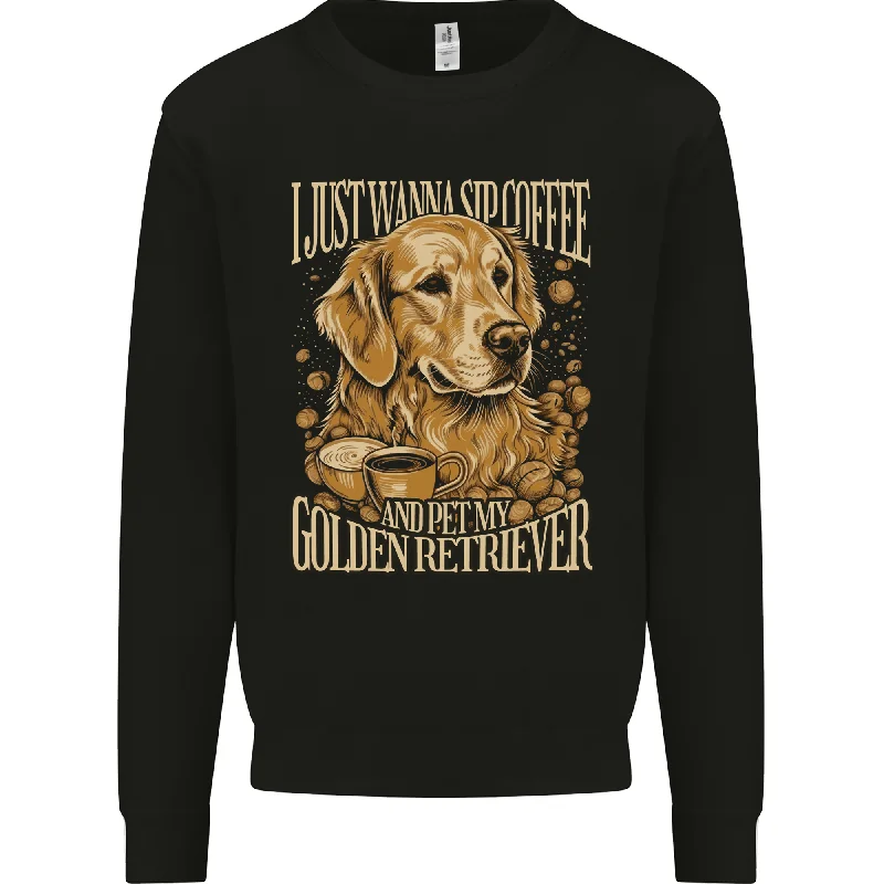 Coffee and Golden Retriever Funny Dog Mens Sweatshirt Jumper Cotton Hoodie Fleece Lining Warmth Coffee and Golden Retriever Funny Dog Mens Sweatshirt Jumper Cotton Hoodie Fleece Lining Warmth