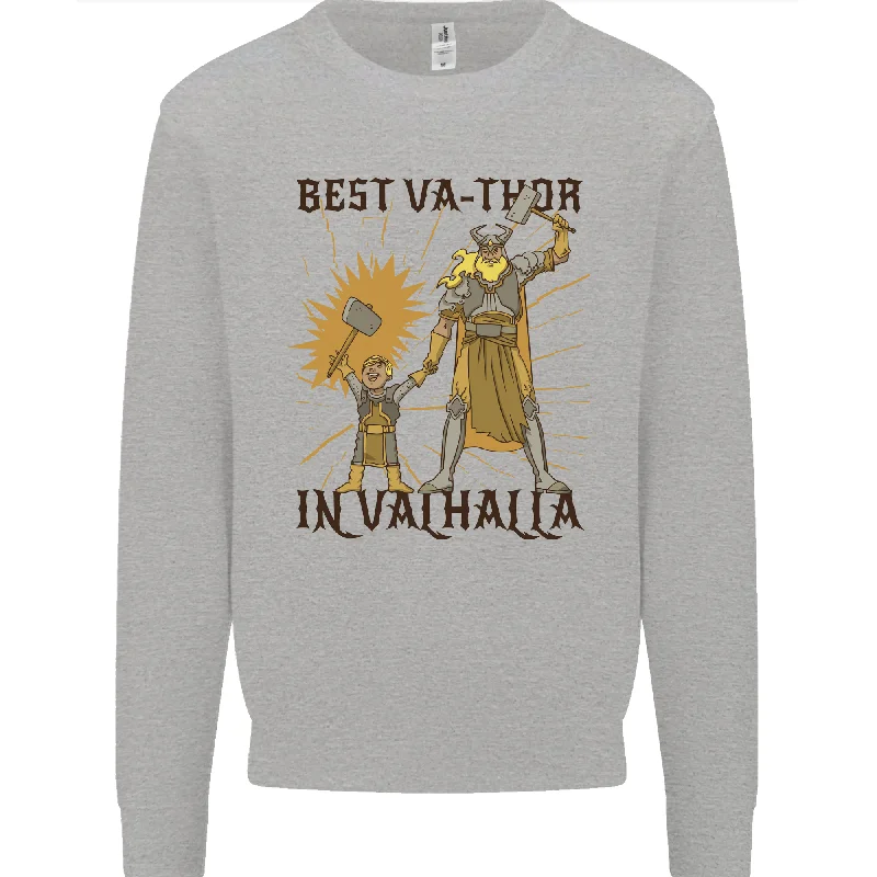 Best Va Thor in Valhalla Viking Fathers Day Mens Sweatshirt Jumper Hoodie with Magnetic Closure Innovative Modern