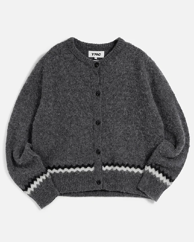 Atomic Cardigan GREY Satin Blend Silk Blend Wool Blend
