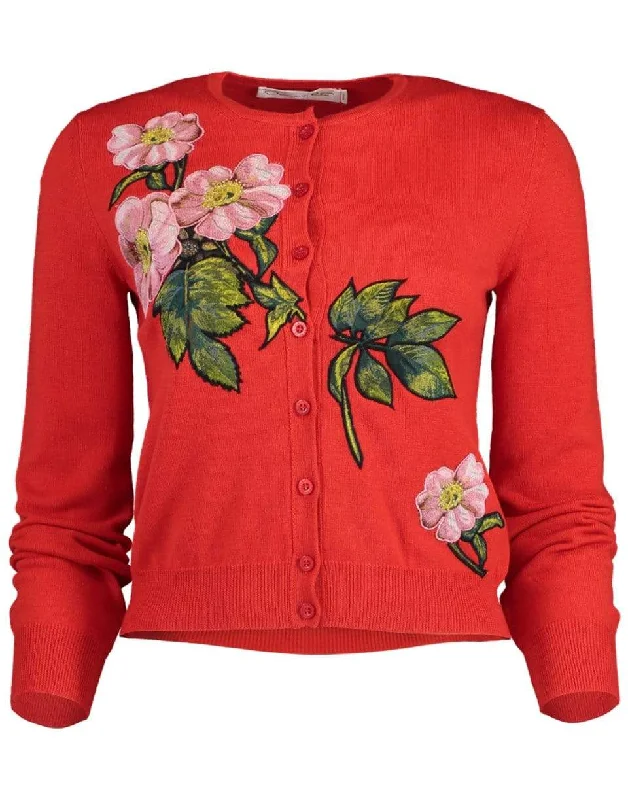 Scarlett Floral Applique Cardigan Bright Pastel Dark
