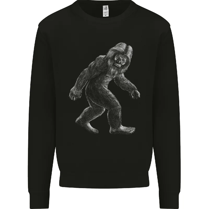 Bigfoot Taking a Stroll Mens Sweatshirt Jumper Hoodie with High Neck Warm Protective