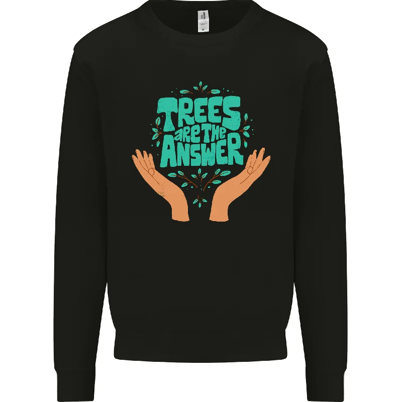 Climate Change Trees Are the Answer Mens Sweatshirt Jumper Hoodie with Zipper Placket Modern Functional Climate Change Trees Are the Answer Mens Sweatshirt Jumper Hoodie with Zipper Placket Modern Functional