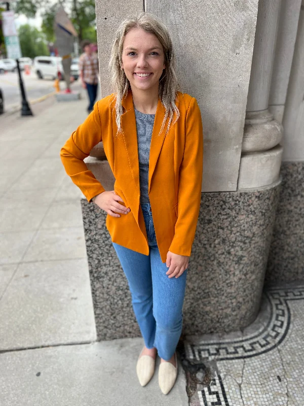 Golden Mustard Blazer Women's Vintage Jacket