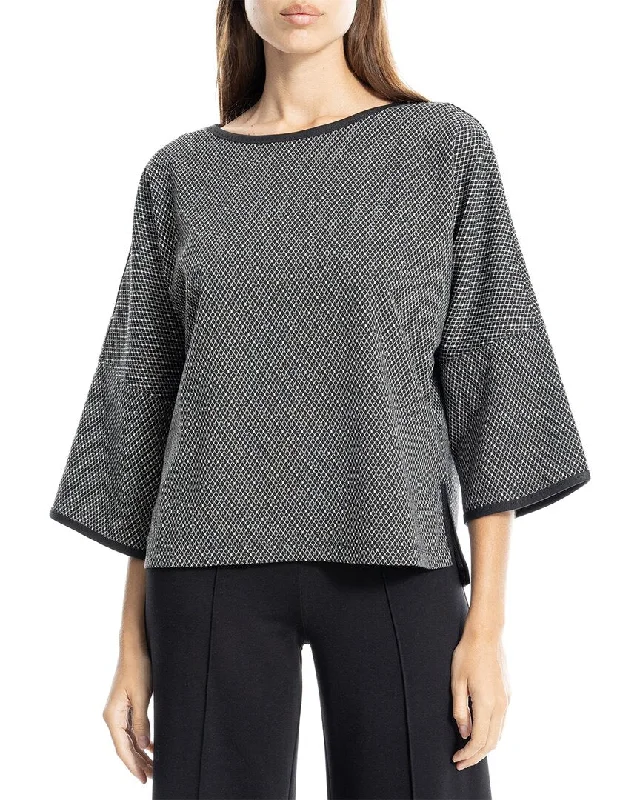 Max Studio Double Knit Top Sky Blue Knit Tee