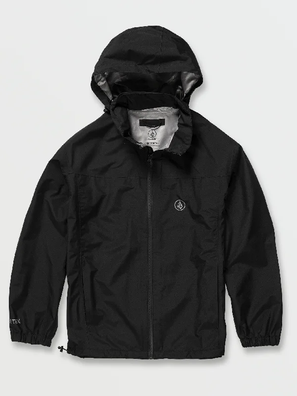 Stone Shell Gore-Tex Jacket - Black One-Shoulder Jacket Off-the-Shoulder Jacket Asymmetrical Jacket