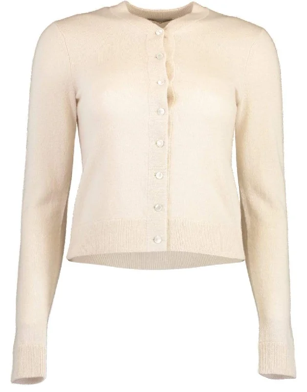 Shell Buttoned Cardigan Handmade Hand-knitted Hand-woven