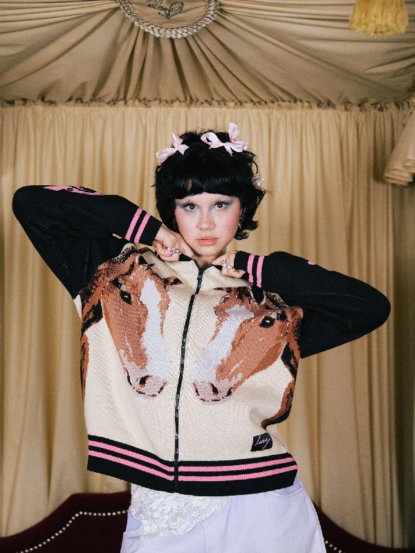 Lucky Horses Zip Cardigan Button Cardigan Zip Cardigan Pullover Cardigan