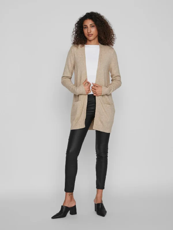 VIRIL Knit Cardigan - Natural Melange Herringbone Houndstooth Plaid