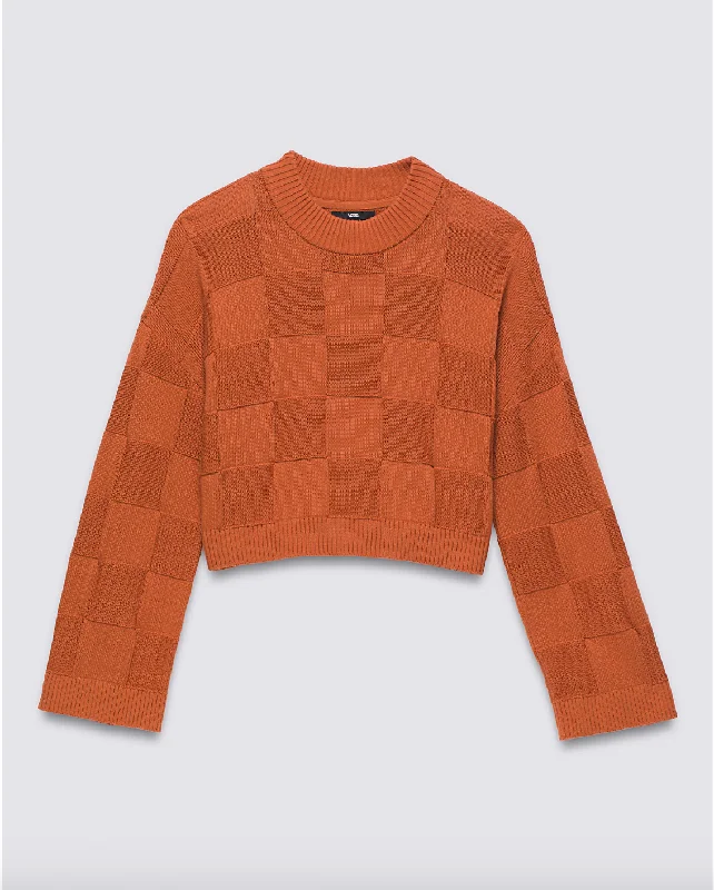 Vans Womens Cammile Checker Pullover Auburn Faux Fur Trim