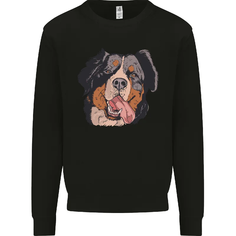 Bernese Mountain Dog Mens Sweatshirt Jumper Hoodie with Cuffed Sleeves Snug Secure