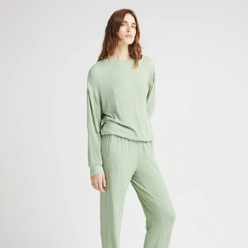 Bounce Knit Unwind Pullover (Sage) Lantern Sleeve Elegant