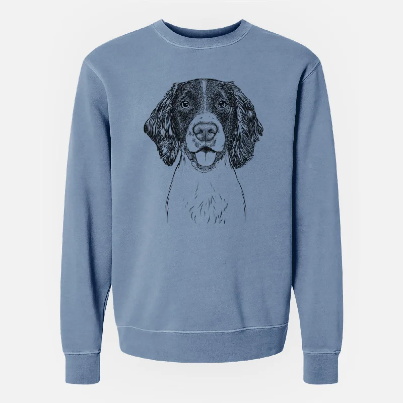 Bare Ever the English Springer Spaniel - Unisex Pigment Dyed Crew Sweatshirt Hoodie with Hem Detail Decorative Unique