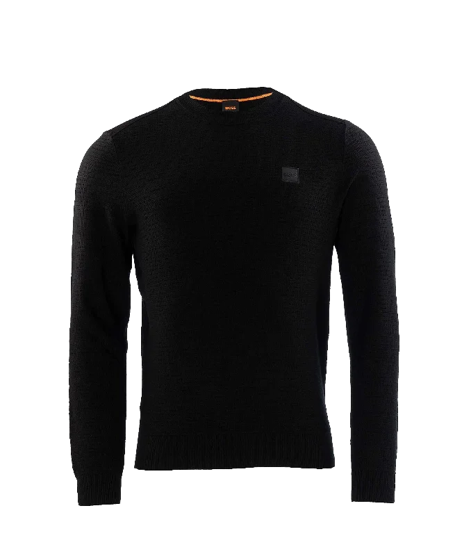 Loose Fit LS Pullover - Black Honey Neck Pullover