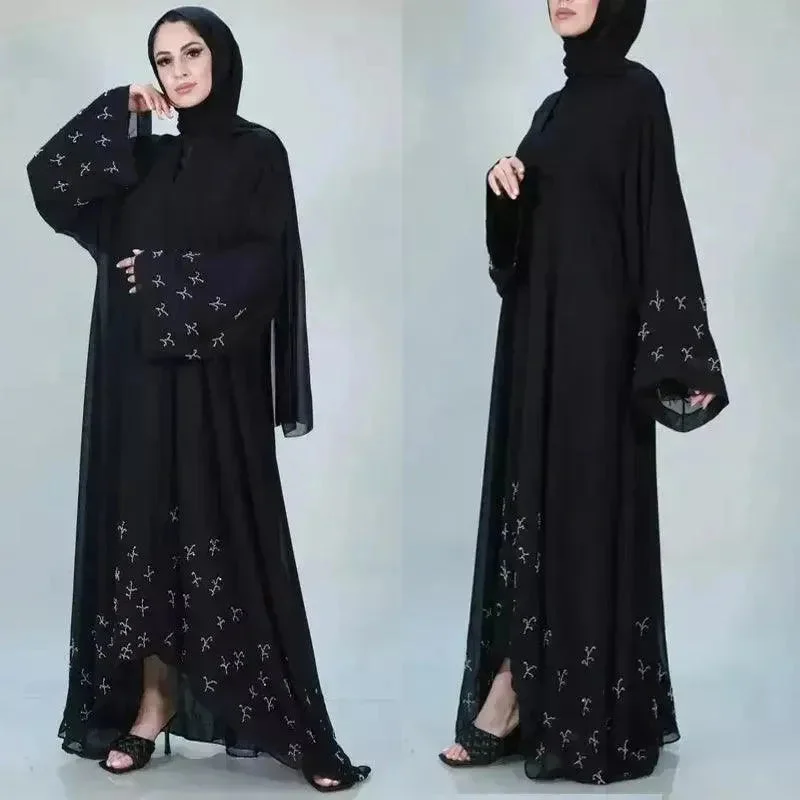 Arab  Middle Eastern Loose Cardigan Robe Handmade Hand-knitted Hand-woven