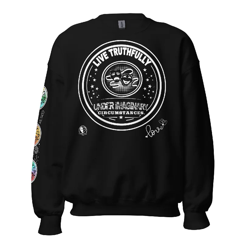 Live Truthfully - Printed Staple Unisex Crewneck Sweatshirt Hoodie with Contrast Stitching Detailed Premium