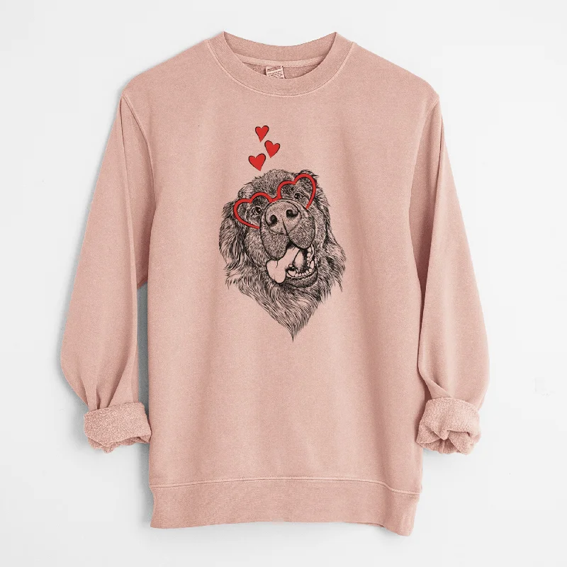 Valentine Tuna the Newfoundland - Unisex Pigment Dyed Crew Sweatshirt Hoodie with Hem Elastic Stretchable Comfortable Valentine Tuna the Newfoundland - Unisex Pigment Dyed Crew Sweatshirt Hoodie with Hem Elastic Stretchable Comfortable
