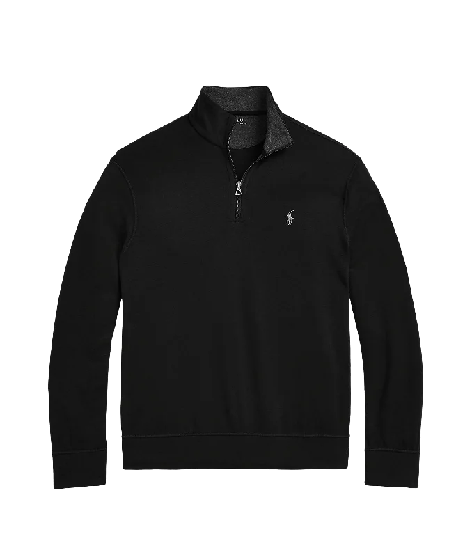 Luxury Jersey Quarter-zip Pullover - Black Fleece Warm Pullover