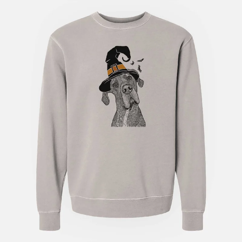 Witch River the Great Dane - Unisex Pigment Dyed Crew Sweatshirt Hoodie with Longline Fit Extended Stylish Witch River the Great Dane - Unisex Pigment Dyed Crew Sweatshirt Hoodie with Longline Fit Extended Stylish