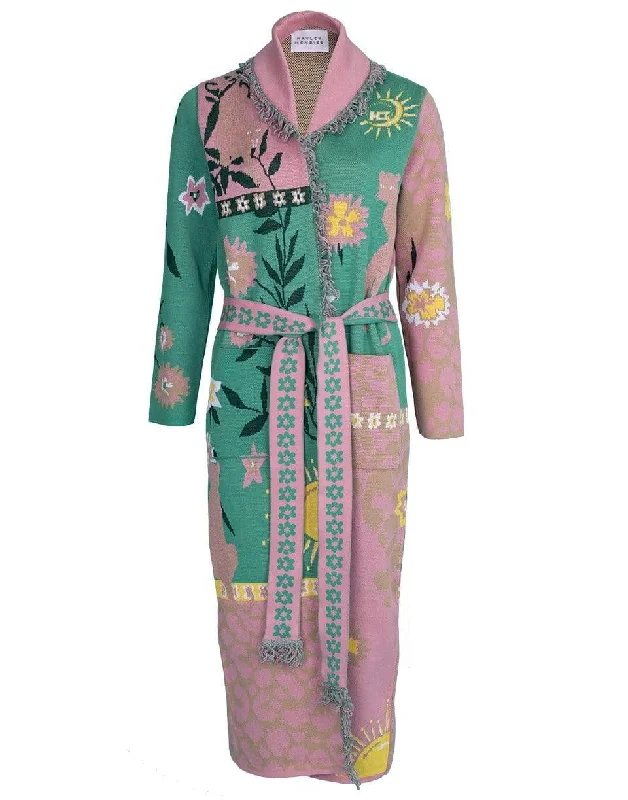 Enchanted Leopard Print Long Cardigan Neon metallic Matte
