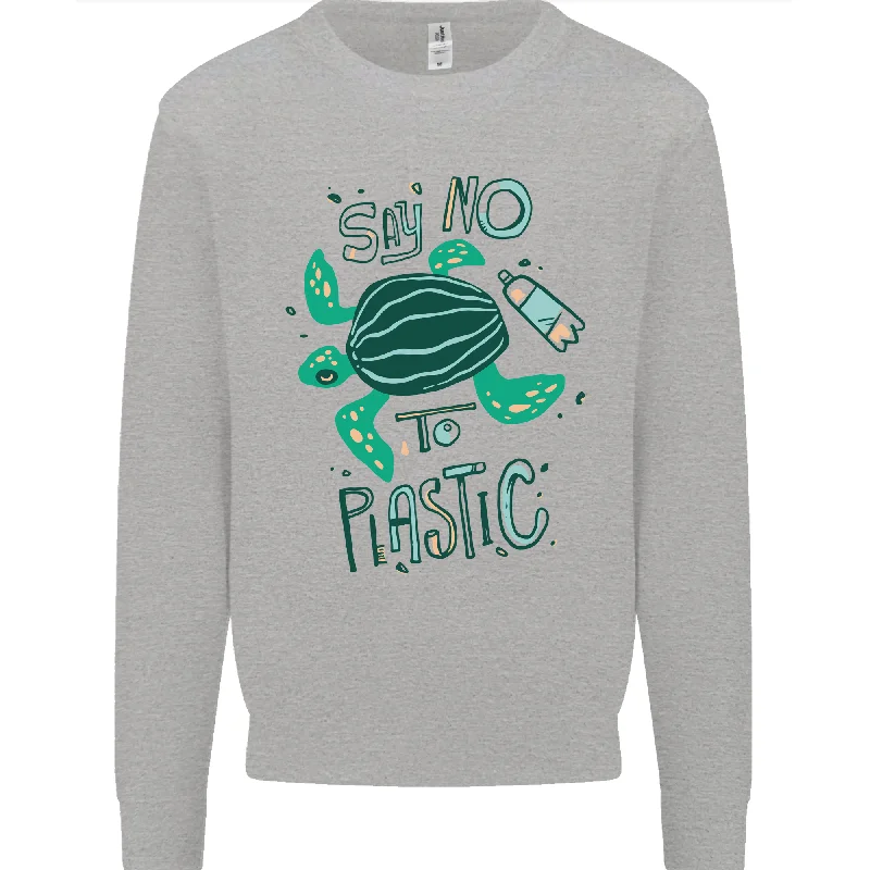 Climate Change Say No To Plastic Mens Sweatshirt Jumper Hoodie with Bell Sleeves Flared Feminine Climate Change Say No To Plastic Mens Sweatshirt Jumper Hoodie with Bell Sleeves Flared Feminine