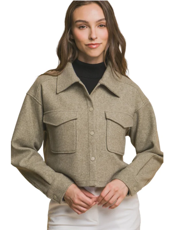 Love Tree Snap Fleece Jacket Zippered Front Buttoned Front Snap Front