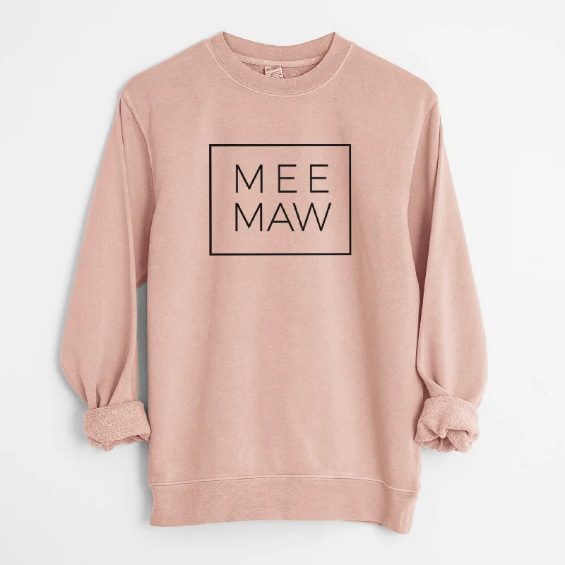 Mee Maw Boxed - Unisex Pigment Dyed Crew Sweatshirt Hoodie with V-Neck Classic Versatile