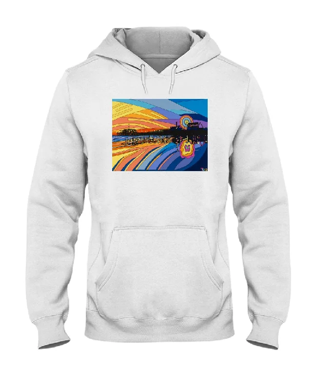 Santa Monica Pier - Hoodie Hoodie with Applique Textured Unique