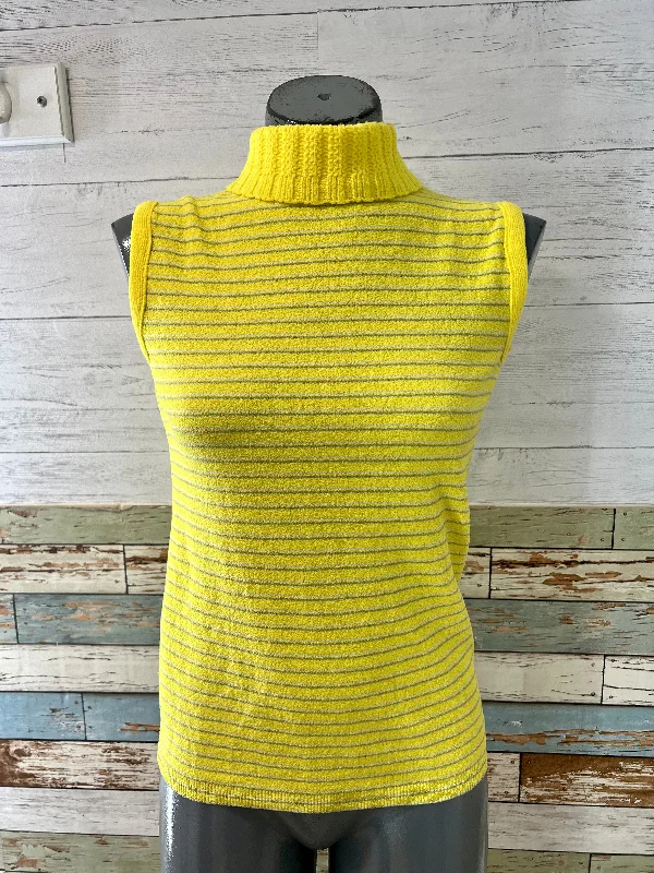 70s/60s  Turtle Neck Non Sleeve Knit Top Royal Blue Knit Top