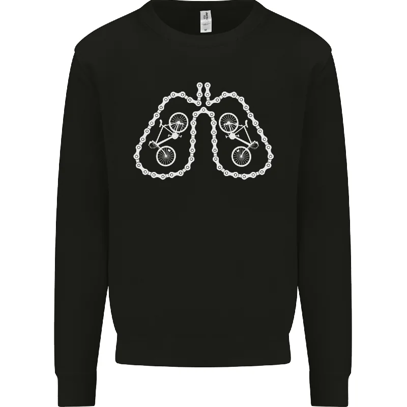 Bicycle Lungs Cyclist Funny Cycling Bike Mens Sweatshirt Jumper Hoodie Jacket Zipper Layering