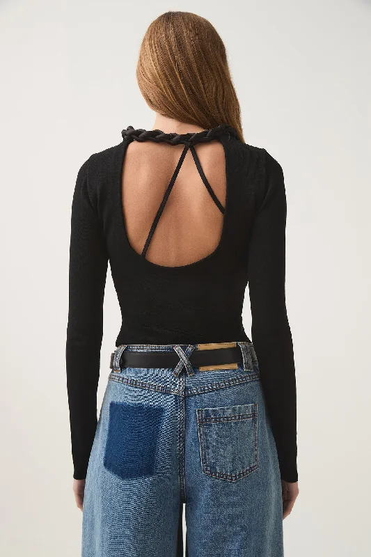 Entwined Open Back Knit Top Winter Knit Top