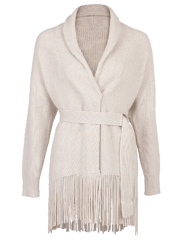 Belted Shawl Collar Cardigan Cable Knit Ribbed Knit Lace Knit