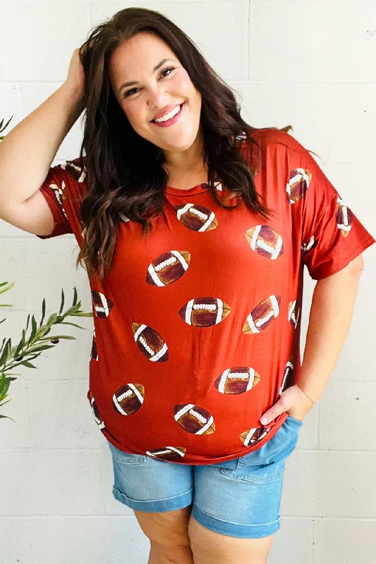 Game Day Auburn Football Print Knit Top Business Knit Top