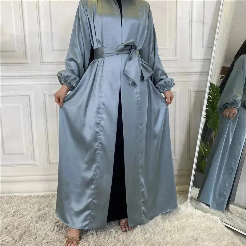 Fashionable Middle East Arab  Cardigan Robe Mesh Cardigan Canvas Denim