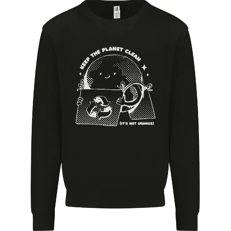 Climate Change Keep the Planet Clean Funny Mens Sweatshirt Jumper Hoodie with Contrast Stitching Detailed Premium Climate Change Keep the Planet Clean Funny Mens Sweatshirt Jumper Hoodie with Contrast Stitching Detailed Premium