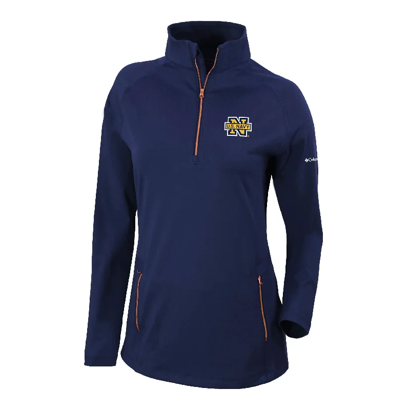 Navy Women's Columbia Outward Nine 1/4 Zip Pullover* Honey Neck Pullover