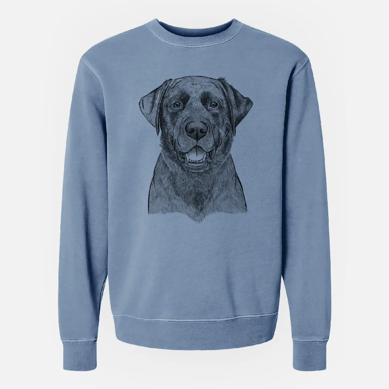 Bare Heath the Black Lab - Unisex Pigment Dyed Crew Sweatshirt Hoodie with Reflective Safety Nightwear