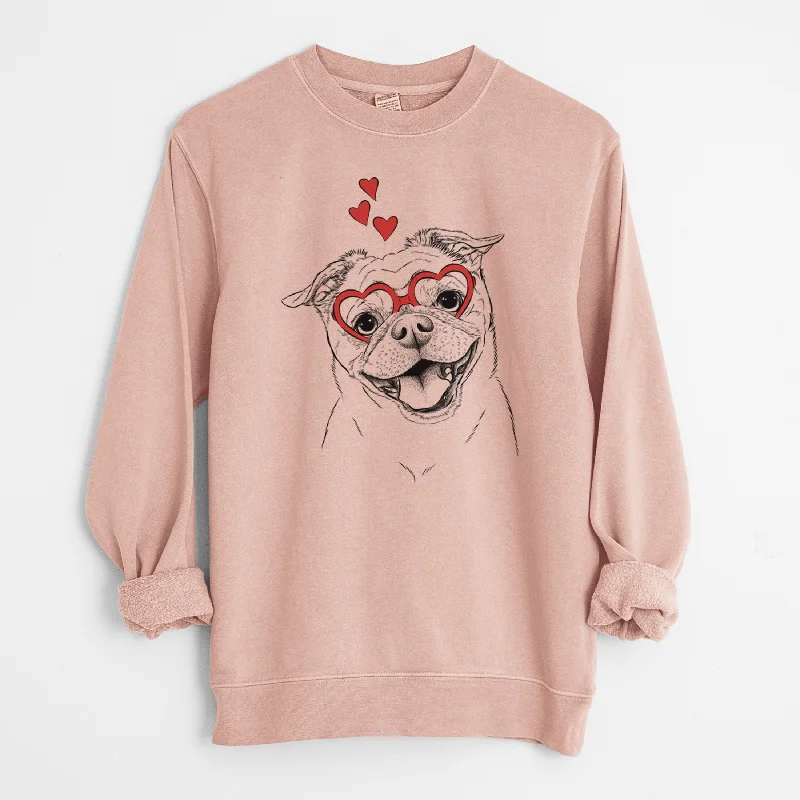 Valentine Riley the Chug - Unisex Pigment Dyed Crew Sweatshirt Hoodie with Longline Fit Extended Stylish