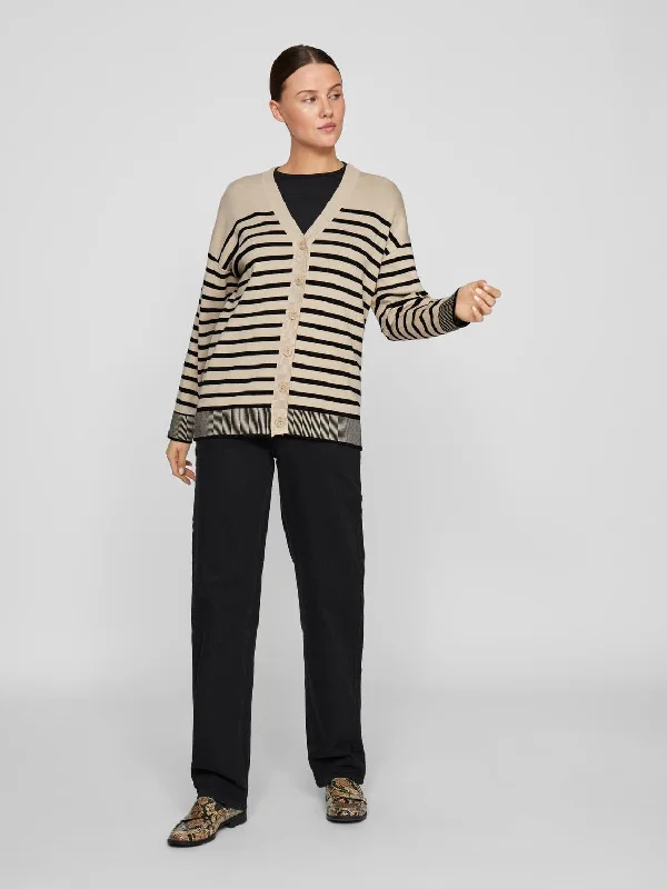 VIOSTRIA Knit Cardigan - Feather Gray Fitted Slim Tailored