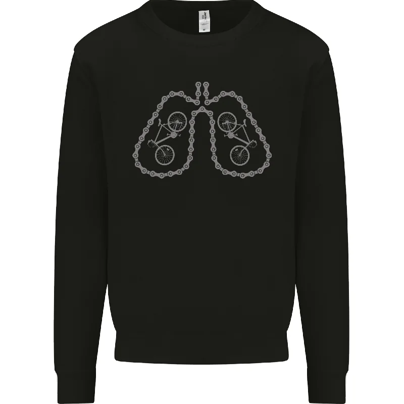 Bicycle Lungs Cyclist Funny Cycling Bike Mens Sweatshirt Jumper Cotton Hoodie Fleece Lining Warmth