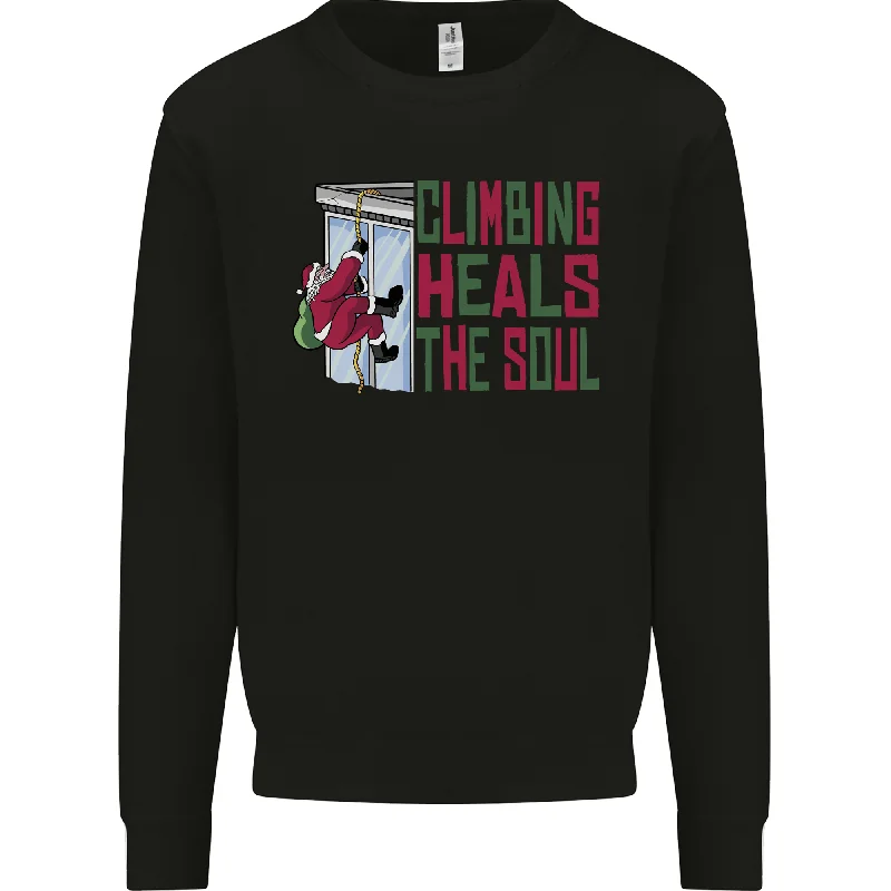 Climbing Heals the Soul Funny Christmas Xmas Rock Mens Sweatshirt Jumper Hoodie with Double Zipper Versatile Adjustable Climbing Heals the Soul Funny Christmas Xmas Rock Mens Sweatshirt Jumper Hoodie with Double Zipper Versatile Adjustable
