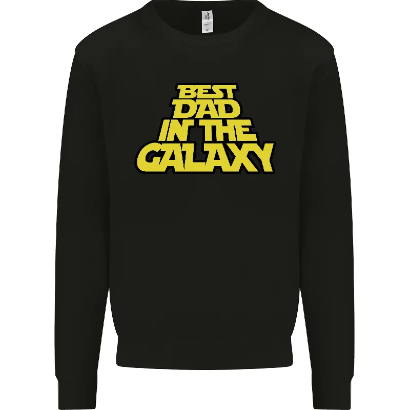 Best Dad in the Galaxy Funny Fathers Day Mens Sweatshirt Jumper Hoodie with Drawcord Adjustable Secure