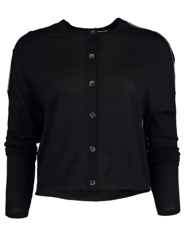 Cashmere Crewneck Cardigan Tailored Straight A-Line