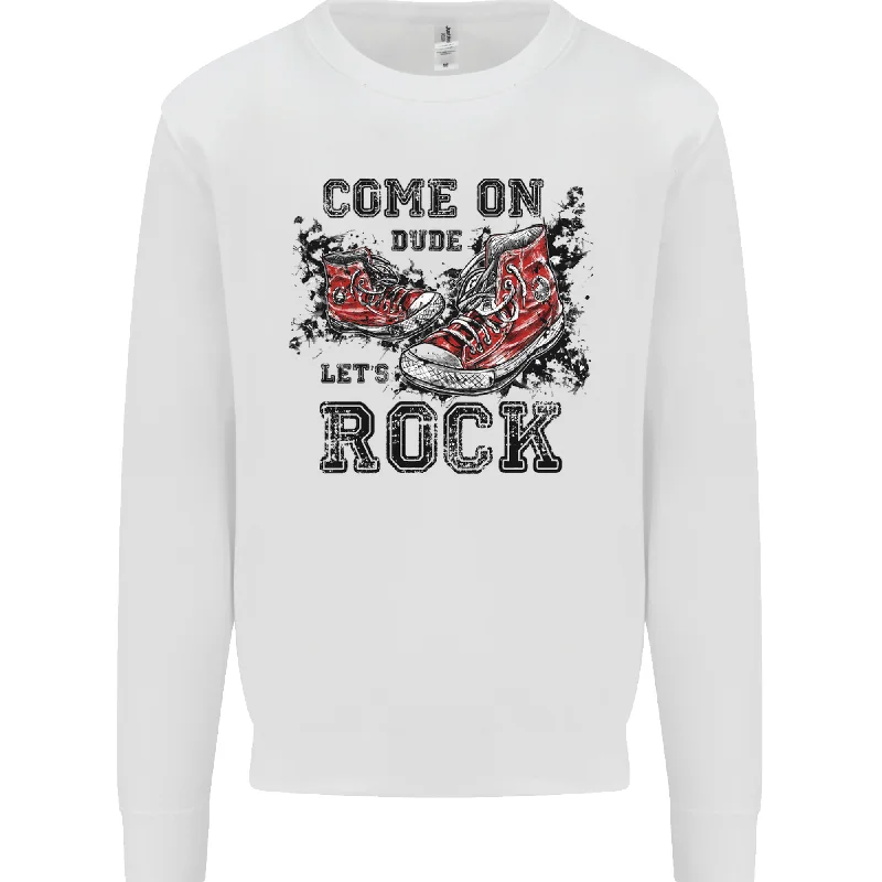 Come on Dude Lets Rock Trainers Mens Sweatshirt Jumper Hoodie with Elastic Waist Stretchable Comfortable Come on Dude Lets Rock Trainers Mens Sweatshirt Jumper Hoodie with Elastic Waist Stretchable Comfortable