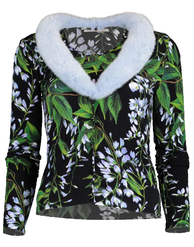 Floral Print Cardigan and Tank Set Patchwork Embroidered Appliqued